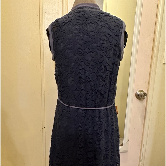 Simply Vera Dark Blue Lace Overlay Dress - Picture 5 of 5